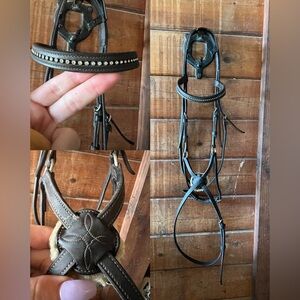 Dover saddlery Leather bridle horse tack. Hunterjumper show jumping figure eight